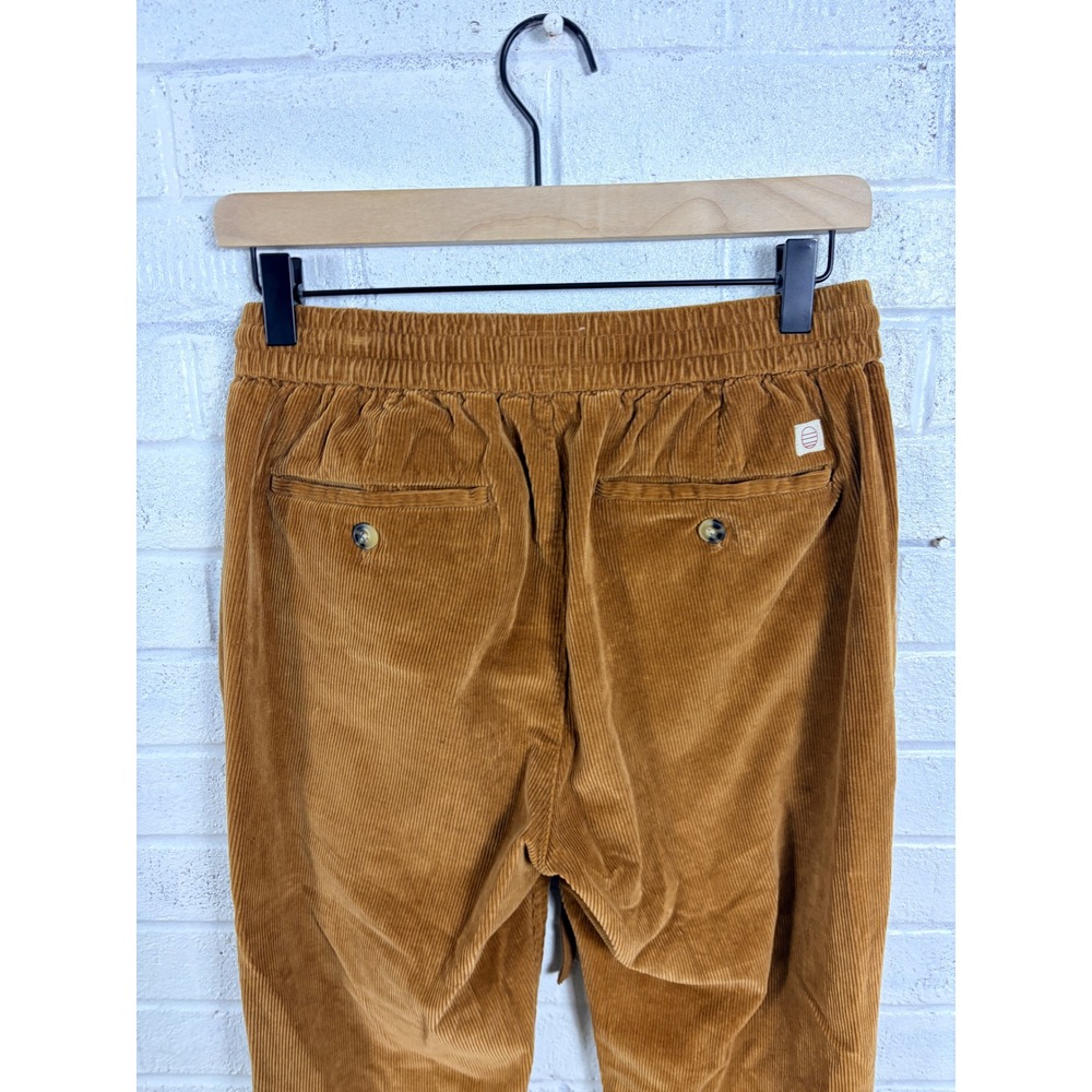 Marine Layer Saturday Pant Mens S Brown Corduroy Elastic Waist Tapered Casual - Picture 4 of 14